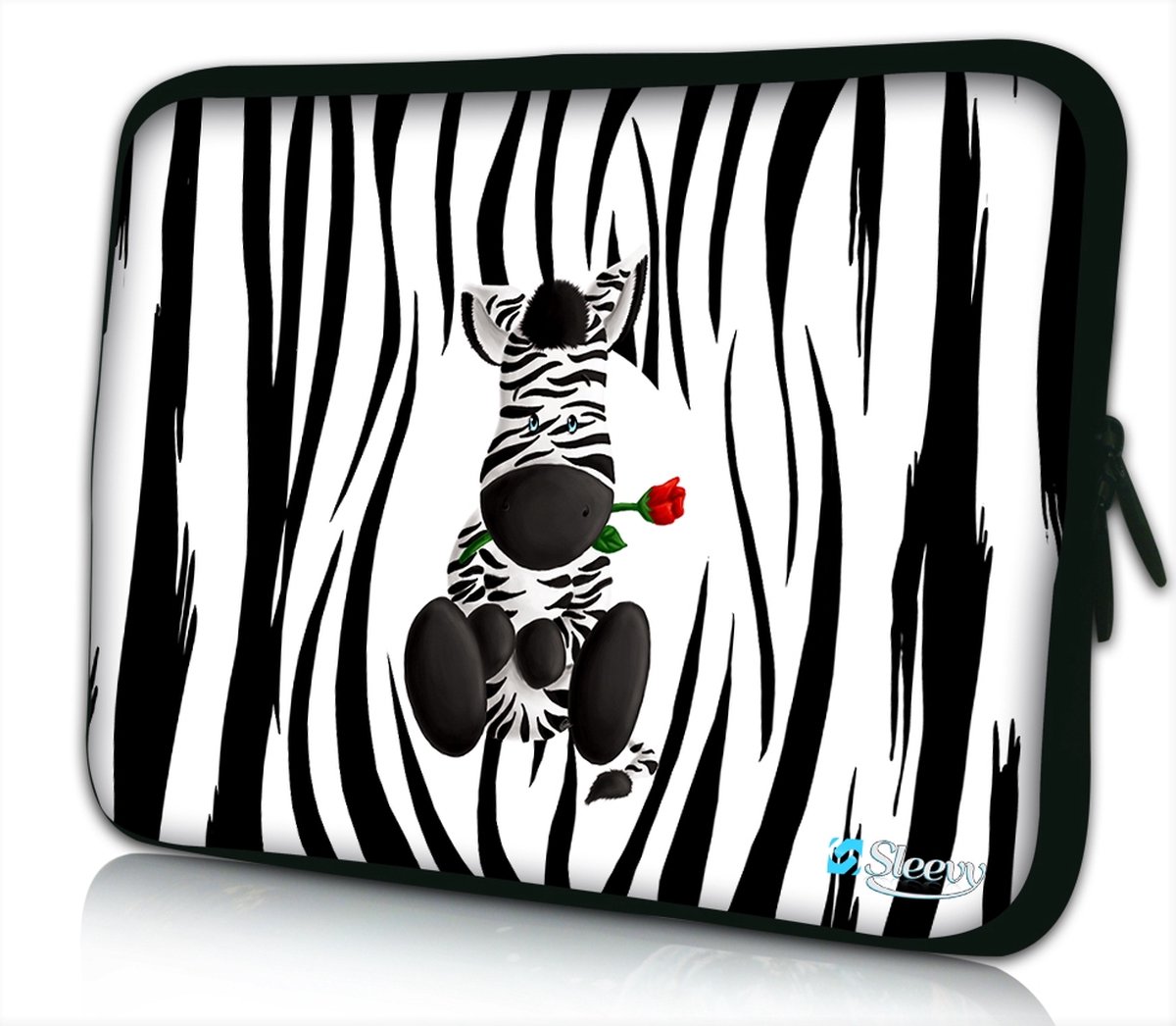 Sleevy 11.6 laptophoes schattige zebra - laptop sleeve - Sleevy collectie 300+ designs