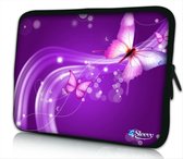 Sleevy 10 laptop/tablet hoes purple butterflies - tablet sleeve - sleeve - universeel
