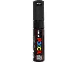 Krijtstift – Chalkmarker – Universele Marker – Uni Posca Marker – 24 Zwart – PC-8K – 8mm – Beitelpunt – Large – 1 stuk