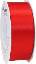 1x Luxe, brede Hobby/decoratie rode satijnen sierlinten 4 cm/40 mm x 25 meter- Luxe kwaliteit - Cadeaulint satijnlint/ribbon
