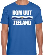 Kom uut Zeeland met vlag Zeeland t-shirt blauw heren - Zeeuws dialect cadeau shirt M