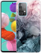 Marmer TPU Back Cover - Samsung Galaxy A52 / A52s Hoesje - Grijs / Blauw