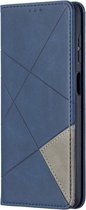 Geometric Book Case - Samsung Galaxy A12 Hoesje - Blauw