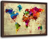 Foto in frame , Kleurrijke Wereld  , 120x80cm , multikleur , wanddecoratie