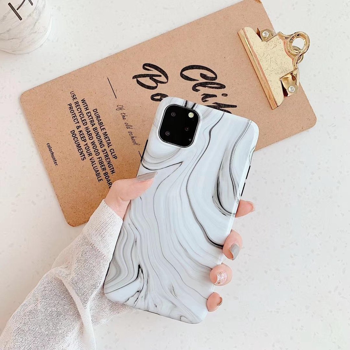 iPhone 12 Mini - White Luxury Marble cover / case / hoesje