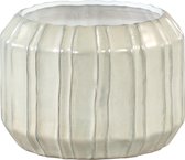 PTMD  adison wit keramiek pot geribbeld rond xl