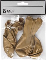 Ballonnen, rond, d 23 cm, goud, 8 stuk/ 1 doos