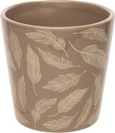 Bloempot voor Binnen - Plantenbak - Plantenpot -  ⌀11x11xh11cm - Conisch Dolomiet - Feathers Taupe