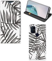 Stand Case OnePlus Nord N10 5G Case avec texte feuilles grise
