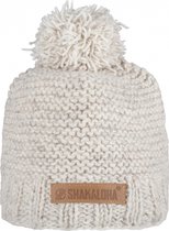 Shakaloha Gebreide Wollen Muts Heren & Dames Beanie Hat van schapenwol met polyester fleece voering - Bull Beanie Beige Unisex - One Size Wintermuts