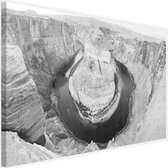 Schilderij Uitzicht op de Grand Canyon, 2 maten, zwart-wit, Premium print