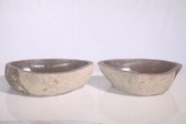 2 Natuurstenen Waskommen TwinSinks s23 - 50x36x15cm