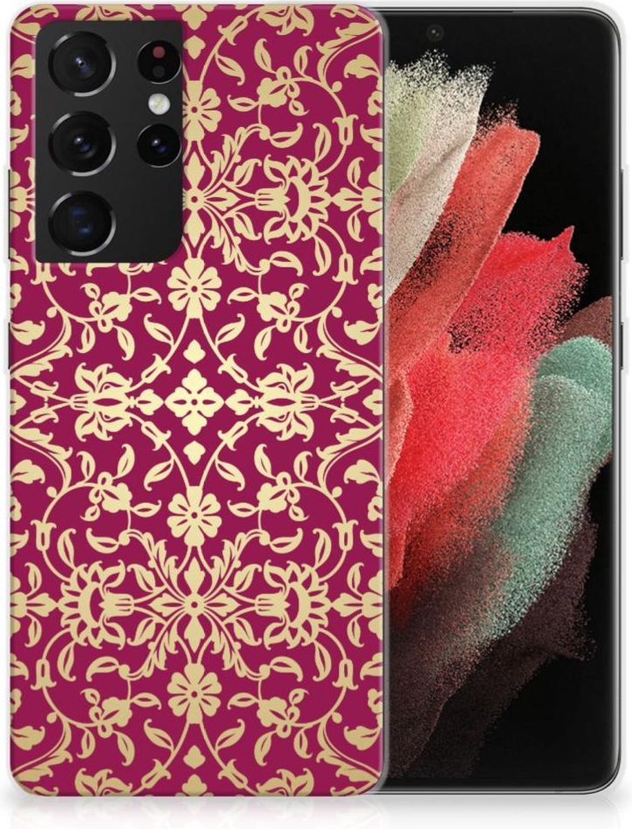 Siliconen Hoesje Samsung Galaxy S21 Ultra Barok Pink