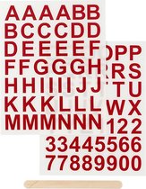 Rub-on Sticker . letters en cijfers. H: 17 mm. 12.2x15.3 cm. rood. 1 doos