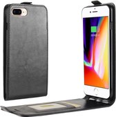 ShieldCase Flipcase geschikt voor Apple iPhone 8 / 7 zwart leer - Leren hoesje - Lederen case - Beschermhoes - Shockproof Beschermhoesje