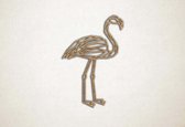 Line Art - Flamingo 4 - M - 89x60cm - Eiken - geometrische wanddecoratie
