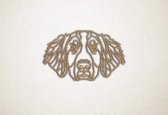 Line Art - Hond - Berner sennen - S - 36x60cm - Eiken - geometrische wanddecoratie
