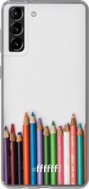 6F hoesje - geschikt voor Samsung Galaxy S21 -  Transparant TPU Case - Pencils #ffffff