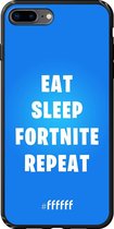 6F hoesje - geschikt voor iPhone 8 Plus -  TPU Case - Fortnite - Eat Sleep Fortnite Repeat #ffffff