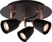 Lucide RIDE-LED - Plafondspot - Ø 25 cm - LED Dimb. - GU10 - 3x5W 3000K - Koper