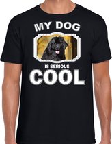 Newfoundlander honden t-shirt my dog is serious cool zwart - heren - Newfoundlanders liefhebber cadeau shirt 2XL