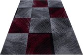 Modern laagpolig vloerkleed Plus - rood 8003 - 120x170 cm