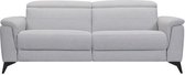 MELBOURNE 3-zitsbank met 1 elektrische relax - Grijsblauwe stof - L 208 x D 108 x H x 79 cm
