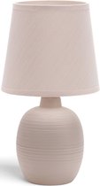 LED Tafellamp - Tafelverlichting - Aigi Bomun - E14 Fitting - Rond - Mat Bruin - Keramiek - BES LED