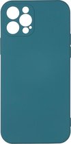 Shop4 - Geschikt voor iPhone 12 Pro Hoesje - Back Case Mat Cyaan Blauw