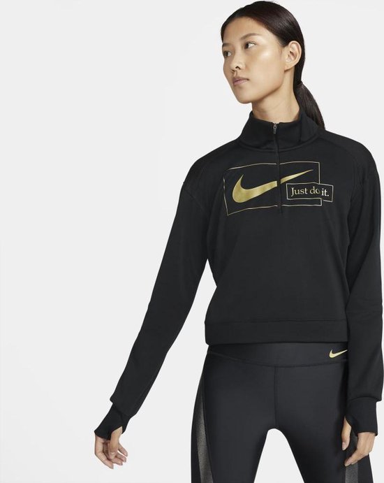 Nike Icon Clash Midlayer Hardlooptop Zwart/Goud Dames | bol.com