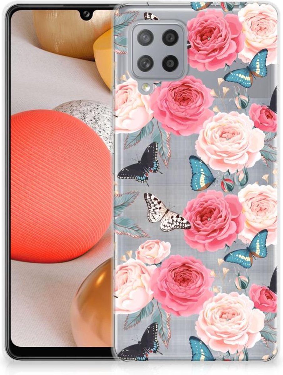 Samsung Galaxy A42 TPU Case Butterfly Roses