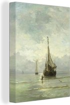 Canvas Schilderij Kalme zee - Schilderij van Hendrik Willem Mesdag - 60x80 cm - Wanddecoratie