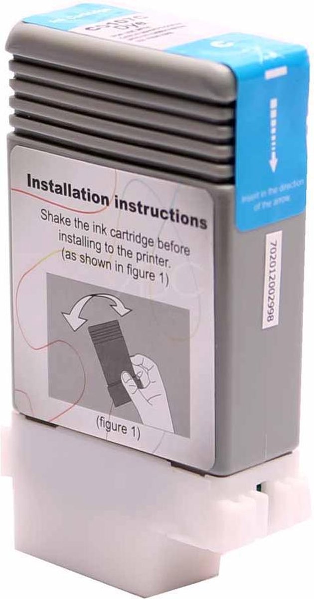 ABC huismerk inkt cartridge geschikt voor Canon PFI102 cyan IPF500 IPF510 IPF600 IPF605 IPF610 IPF650 IPF655 IPF700 IPF710 IPF720 IPF750 IPF755 IPF760