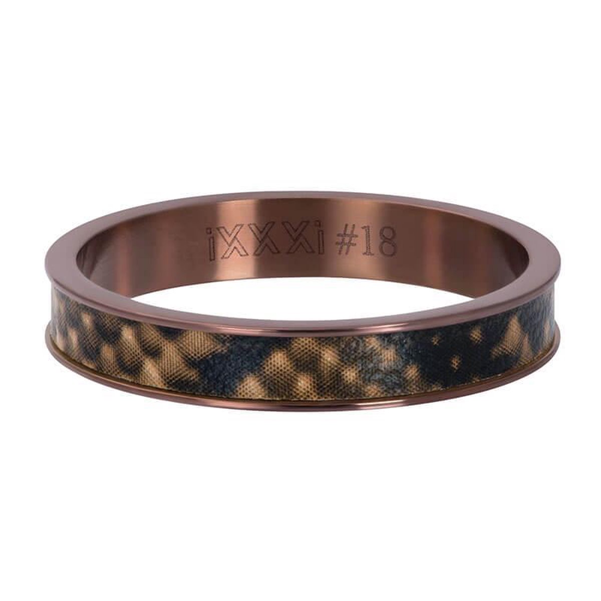 iXXXi Jewelry Vulring 4 mm Leopard Bruin  - maat 18
