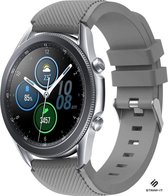 Siliconen Smartwatch bandje - Geschikt voor  Samsung Galaxy Watch 3 45mm siliconen bandje - grijs - Strap-it Horlogeband / Polsband / Armband