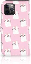 GSM Hoesje Apple iPhone 12 Pro Max Bookcase Valentijn Cadeaus Sleeping Cats