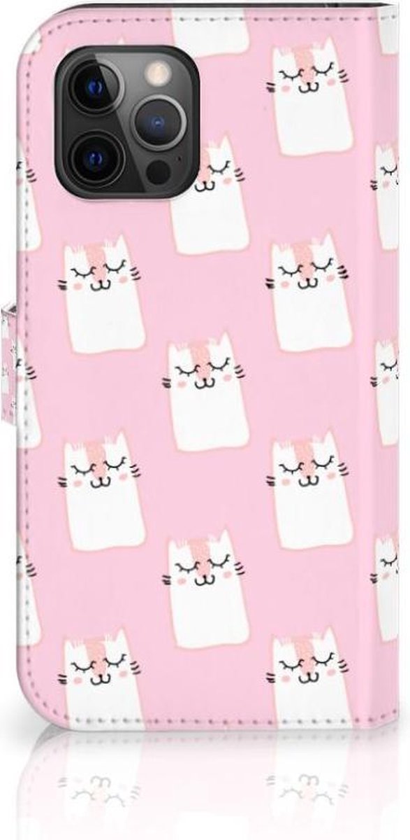 Book Case voor Apple iPhone 12 Pro Max Telefoonhoesje met Pasjes Sleeping Cats