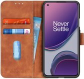 OnePlus 8T Hoesje Retro Wallet Book Case Bruin