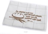 Theedoek groen de mens leeft niet van