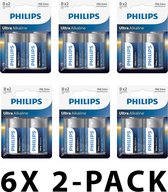 Phillips Ultra Alkaline D-Batterijen - LR20 - 1.5V - Voordeelverpakking 12 stuks