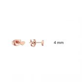 Aramat jewels ® - Oorbellen hartje zweerknopjes rosékleurig chirurgisch staal 4mm