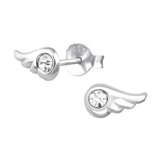 Aramat jewels ® - 925 sterling zilveren oorbellen vleugel kristal