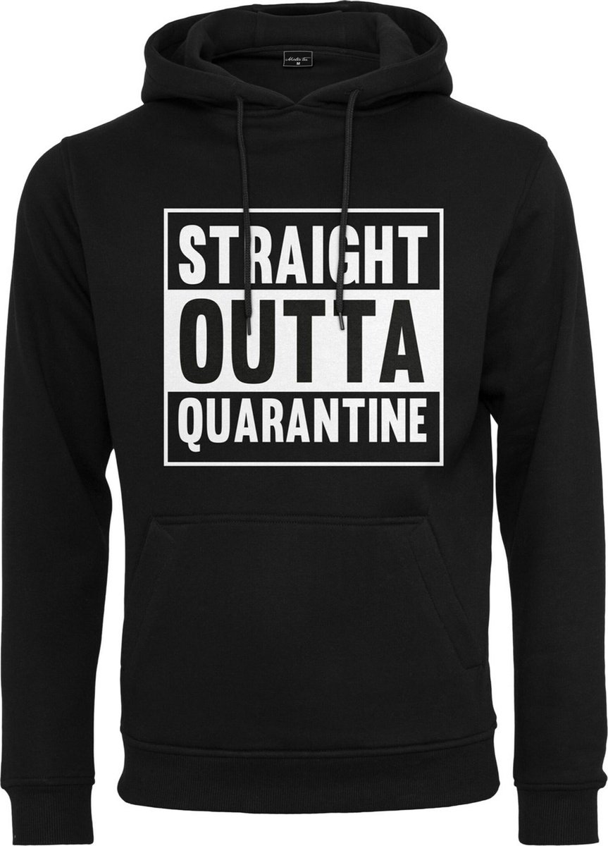 Urban Classics Hoodie/trui -2XL- Straight Outta Quarantine Zwart