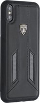 Zwart hoesje van Lamborghini - Backcover - D6 Serie - iPhone Xs Max - Genuine Leather - Echt leer