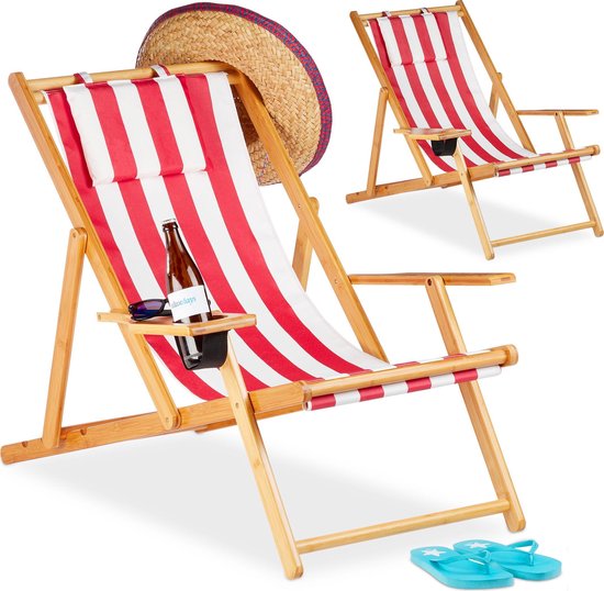 Vernederen doel onpeilbaar Relaxdays Strandstoel set van 2 - ligstoel - tuinstoel - inklapbaar -  gestreept -... | bol.com