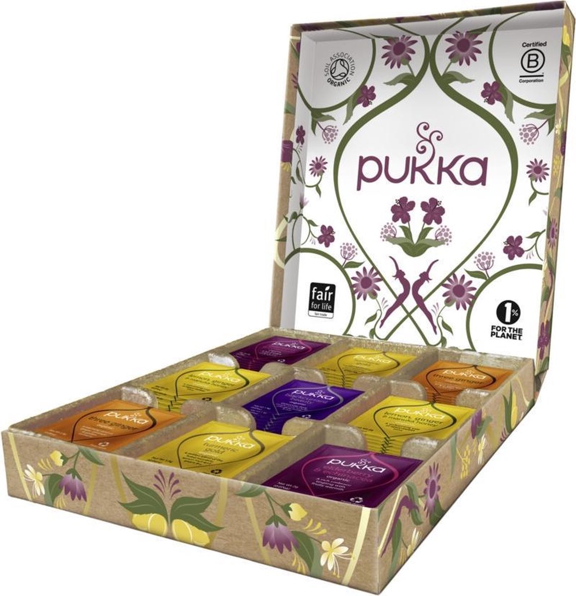 Pukka Support Theeselectie Geschenkdoos - 5 blends biologische kruidenthee - 45 zakjes