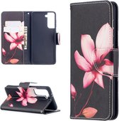 Samsung Galaxy S21 Portemonnee Hoesje met Bloem Print