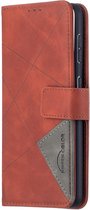 Samsung Galaxy S21 Hoesje Wallet Book Case Geometrisch Design Oranje