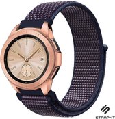 Nylon Smartwatch bandje - Geschikt voor Strap-it Samsung Galaxy Watch 41mm / 42mm nylon band - paars-blauw - Strap-it Horlogeband / Polsband / Armband