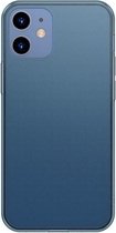 Baseus Frosted Glass Apple iPhone 12 / 12 Pro Hoesje TPU Matte Blauw